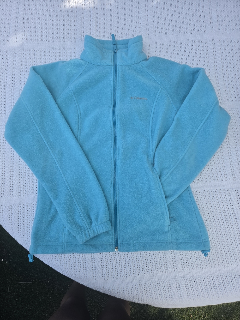 Light Blue Full-Zip Puffer Fleece Jacket - Brand Unidentified